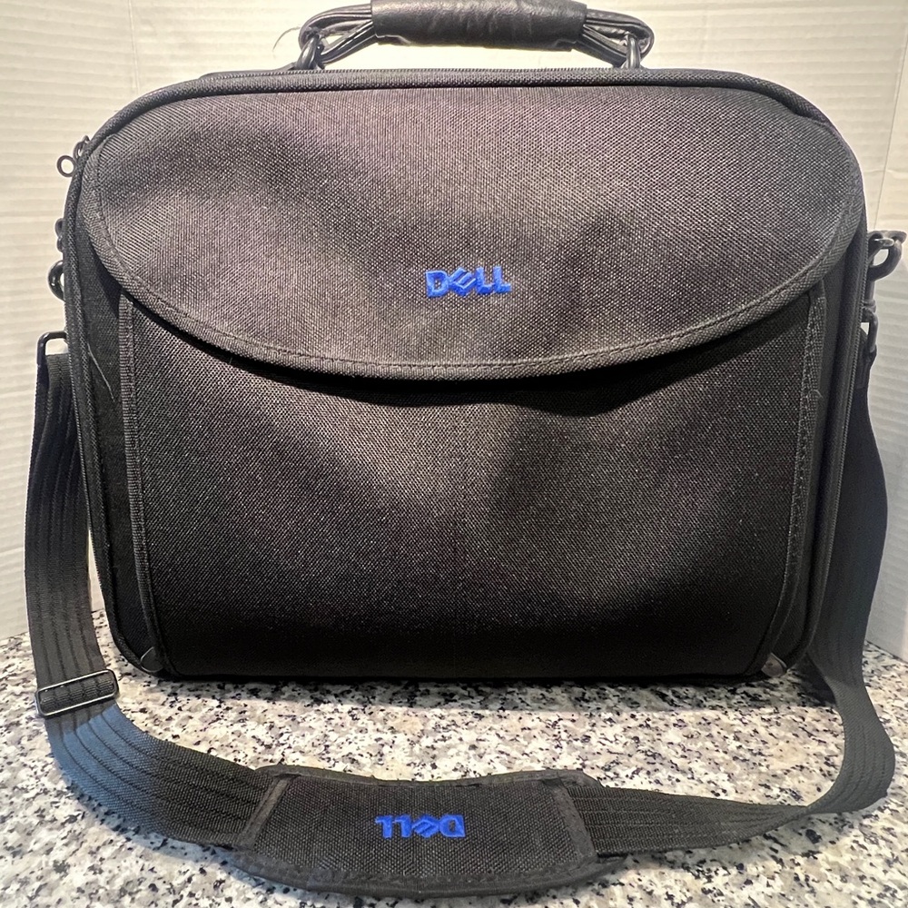 Briefcase Portfolio Dell Canvas hard side padded Gently Used W Strap‎ Laptop Bag